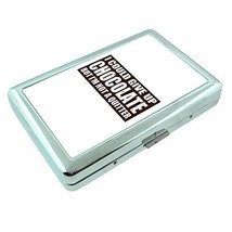 Chocolate Quitter Em1 Hip Silver Cigarette Case Id Holder Metal Wallet 4&quot; X 2.75 - £6.35 GBP