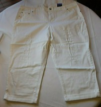 Lane Bryant Women&#39;s Ladies Weekend Capri White Jeans Denim 24 M13130 **Spot NWT - £26.50 GBP