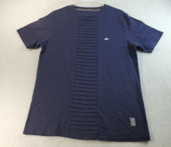 A. Tiziano T Shirt Mens Large Navy 100% Cotton Knit Short Sleeve Round N... - $6.42