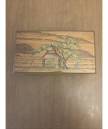 Wooden Box, Hand painted Oriental Design, Jewelry Box, Trinket Box, Velv... - $19.79