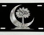 Engraved SC Palmetto Palm Tree Moon Car Tag Diamond Etched Front License... - $22.95
