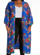 Pioneer Woman Blue Floral Lightweight Kimono Style Duster XXL-XXXL - £19.61 GBP
