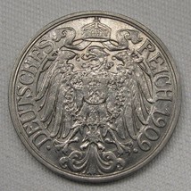 1909-A Germany 25 Pfennig AU Coin AD896 - £14.62 GBP
