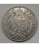 1909-A Germany 25 Pfennig AU Coin AD896 - £14.35 GBP