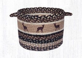Earth Rugs UBP-518 Deer Silhouettes Printed Utility Basket 13 Inch X 9 Inch - £48.64 GBP