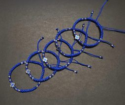 Blue Christian komboskini bracelet, handmade Orthodox faith wrist bracelet - $9.99