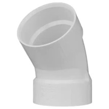 Charlotte Pipe 1-1/2&quot; 45-Degree Hub x Hub  Elbow Fitting PVC DWV PVC003210800HA - £4.82 GBP