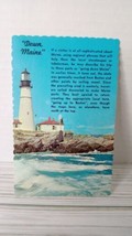 Postcard Maine Portland ME Lighthouse Head Light 1960s Chrome Deckled Edge - £3.12 GBP