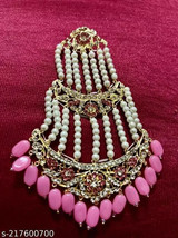 Indian Joharibazar Gold Plated Kundan Hedrabad Passa Jhumar Pasa Jewelry... - €29,05 EUR