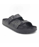 Sun + Stone Men Double Strap Footbed Slide Sandals Jude Size US 7 Black - £6.66 GBP