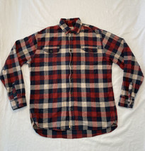 Jachs Heavyweight Flannel Shirt Long Sleeve Plaid Mens Large Red Black Outdoor - £9.14 GBP