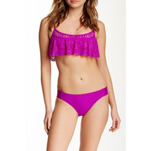 NWT BECCA Rebecca Virtue M crochet flutter bandeau bikini swimsuit hydrangea 2pc - £49.99 GBP