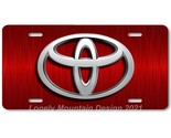 Toyota New Logo Inspired Art on Red FLAT Aluminum Novelty Auto License T... - $17.99
