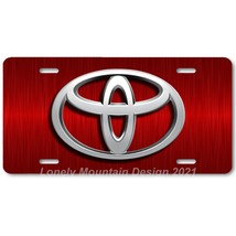 Toyota New Logo Inspired Art on Red FLAT Aluminum Novelty Auto License Tag Plate - £14.38 GBP
