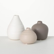 Sullivans Ceramic Vase Set- 3 Small Matte Multicolor Vases, Modern, (Cm3085). - £24.76 GBP