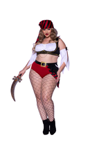 Leg Avenue 4 PC Wicked Pirate Wench Costume, Multicolor, 1X/2X - $70.95