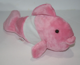 Toms Amusement Pink White Plush Clown Ocean Fish 10&quot; Soft Toy Stuffed Sea Animal - £10.07 GBP