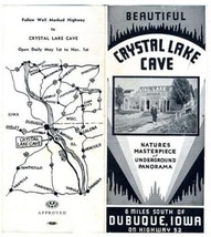 Crystal Lake Cave Brochure Dubuque Iowa 1950&#39;s - £11.66 GBP