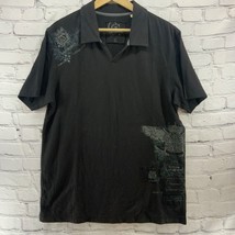 Guess Mens Shirt Pull Over Sz XL Black Print - $14.84