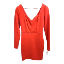 Crystal Doll Womens Bodycon Dress Red Mini Stretch Long Sleeve Juniors 9 New - £12.14 GBP