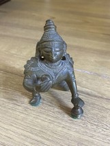 Vintage Bala Krishna Brass Figure Hindu Religious Butterball Statue 3&quot; - £118.69 GBP