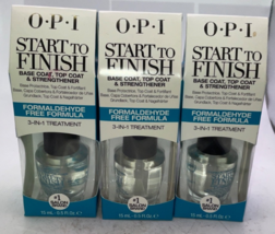 (3) OPI Start To Finish Formaldehyde Free Formula 3-in-1 Treatment, 0.5 ... - $19.99