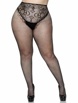 French cut fishnet tights with faux lace up backseam. - £24.35 GBP