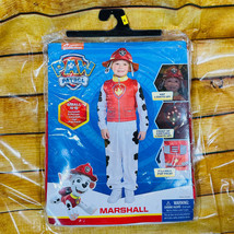 Paw Patrol Mighty Pups Marshall Costume Halloween Small 4-6 Hat &amp; Front Light Up - £23.29 GBP