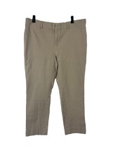Crown &amp; Ivy Womens Pants 14S Cary Pant Bi-Stretch Slim Fit Khaki Straigh... - $16.99