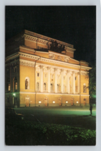 Pushkin Academic Theater Night Leningrad Russia USSR UNP Chrome Postcard J16 - $4.90