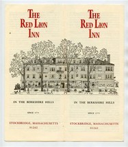 The Red Lion Inn Brochure Rates and 3 Postcards Stockbridge Massachusetts 1989 - £18.99 GBP