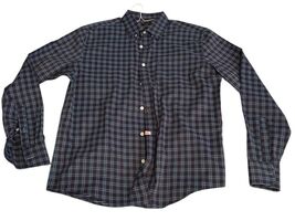 UNTUCKit Shirt Mens L Blue Plaid Button Up Long Sleeve Wrinkle Free Dry ... - $25.60