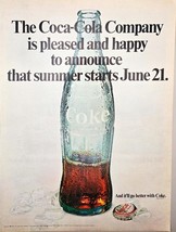 COCA-COLA-Summer starts June 21st-Bottle Coke-Goes better with coke-1968... - €10,34 EUR