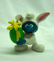 Vintage 1982 Schleich The Smurfs Smurf In Easter Bunny Outfit Pvc Figure Toy - £11.68 GBP