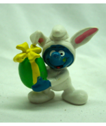 VINTAGE 1982 SCHLEICH THE SMURFS Smurf In EASTER BUNNY Outfit PVC FIGURE... - £11.67 GBP