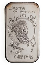 1973 &quot; Santa Pour Président &quot; Joyeux Noël Par R. J.Gillio 1 ML Argent Ar... - $2,730.77 MXN