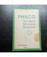 Philco TechRep Division Bulletin Booklet Sept 1952 TELEVISION RADIO ELEC... - $33.75 CAD
