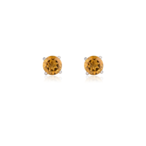 14k Gold Citrine Studs - £227.81 GBP