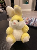 Vintage VTG Easter Bunny Yellow Plush Kids Toy Stuffed Animal 8” Tall - £6.22 GBP