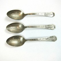 Lot 3 Vintage 1934 Chicago Worlds Fair Silverplate Spoons Science, Trave... - $44.99