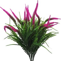Artificial Plants Flowers Fake Outdoor UV Resistant Plants Faux Plastic Greenery - £30.07 GBP