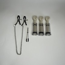 Nipple Clamps And Nipple Suckers Set With Clitoris Clamp And Sucker - £18.37 GBP