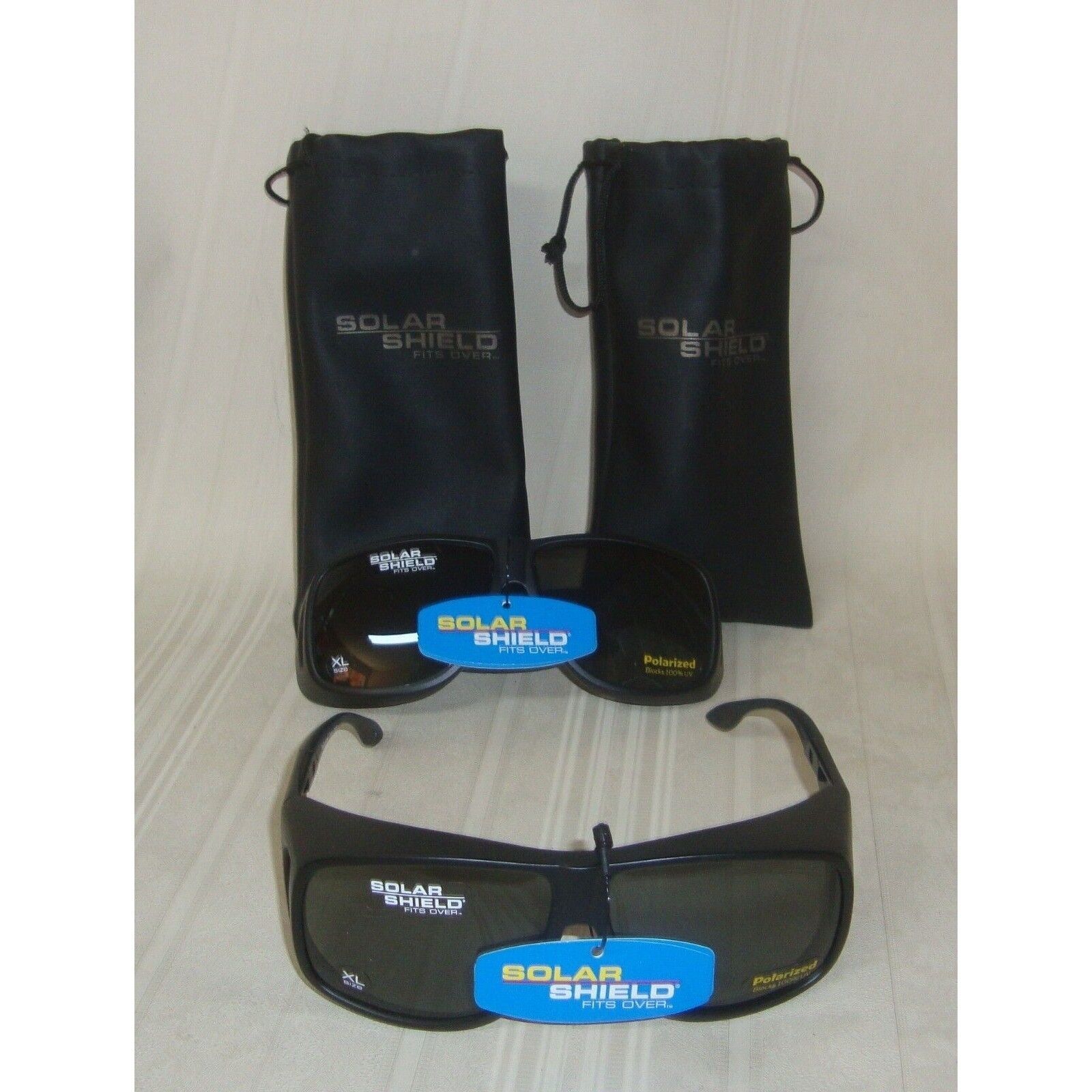 Solar Shield Polarized Sunglasses Fits Over, Size XL Lot Of 2 ,Blocks 100 % UV - $14.84