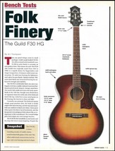 Guild F30 HG acoustic guitar review sound check 2-page bench test article - $4.50