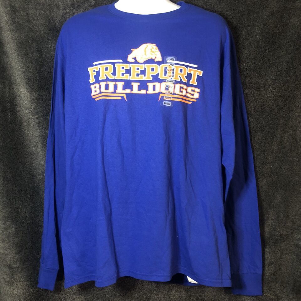 Primary image for Hanes FreePort Bulldog XL/XL blue long Sleeve T-Shirt New