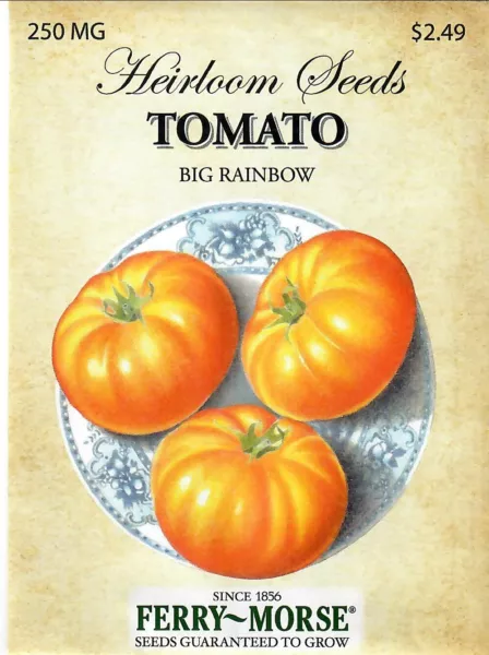 Tomato Big Rainbow Heirloom Non Gmo Vegetable Seeds Ferry Morse 12/24 Fresh New - $9.50