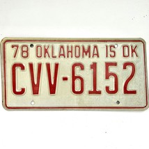 1978 United States Oklahoma Cleveland County Passenger License Plate CVV-6152 - £14.85 GBP