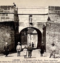 Langres France The Ramparts Gate Children 1910s Postcard WW1 Era PCBG12A - $19.99