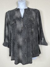 NWT Cocomo Womens Plus Size 2X Texture Pattern Pocket V-neck Top 3/4 Sleeve - £22.55 GBP