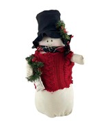 Handmade Stuffed Snowman Christmas Weighted Bottom Plastic Bottle Bird Seed - $38.12